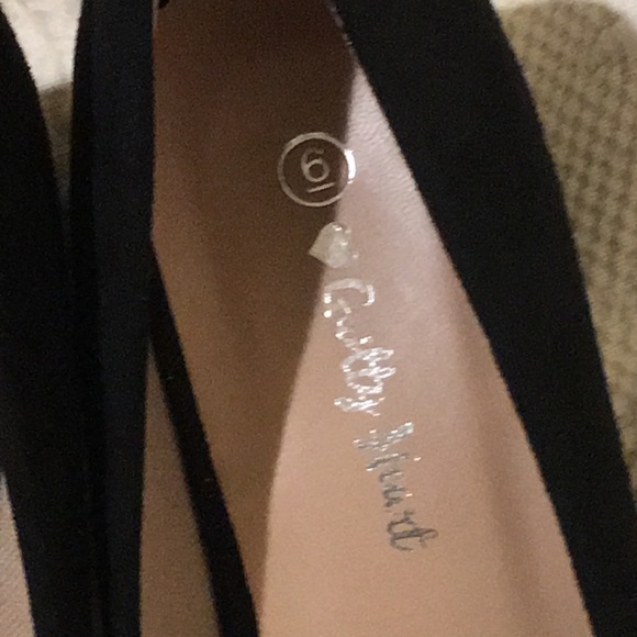 NWB Trendy Black Fabric Platform Heels Shoes 6 - Picture 4 of 8